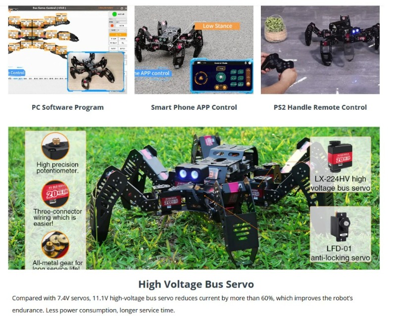 Hexapod 로봇 스파이더봇, 초음파 보조 개발 키트, 아두이노 프로그래밍 스파이더 바이오닉 로봇과 호환 가능