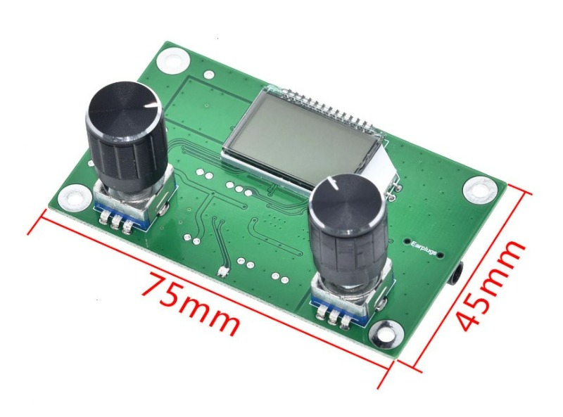 FM 라디오 수신기 모듈 주파수 변조 스테레오 수신 PCB 회로 기판, 무음 LCD 디스플레이 3-5V LCD 모듈